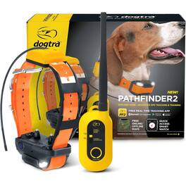 Dogtra - Pathfinder 2 GPS Dog Tracker and Training E-Collar | Built-in LED Light and Pager Vibration | App Required - Orange