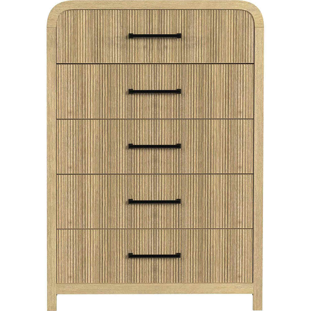 Front. Elements - Ridgemont 5-Drawer Chest - Natural - Natural.