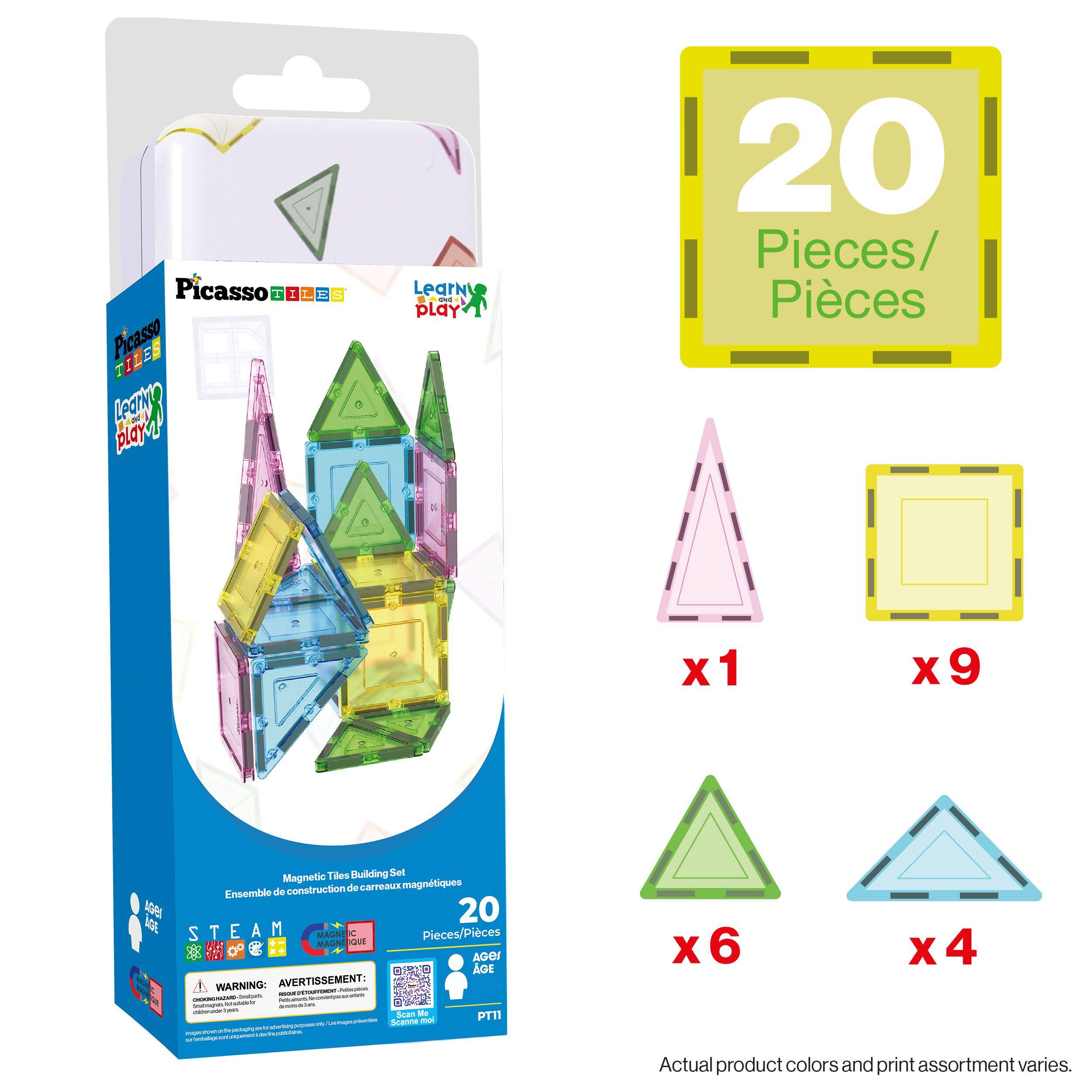 Picasso T E Picasso TOLES L play L E S LearN Bar PLaY - 20 Pieces/ Pièces x1 1 X 9 Ides Building Set Magnetiques construction de SArres Ensemble de NGA 20 AG STEAM MAGN Pieces/Plces MALA l AGO AGE WARNING AVERTISSEMENT: - - I - - - - - - - - e San PT11   Sear - - - X 6 X x4 Actual product colors and print assortment varies.