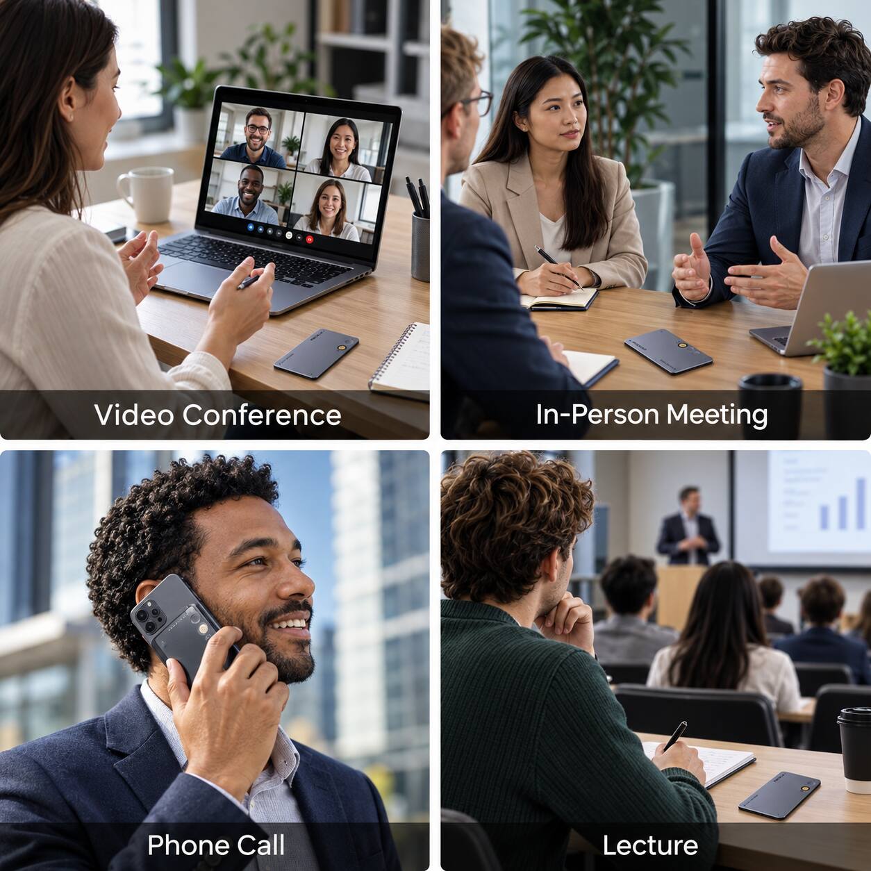 Video Conference  
In-Person Meeting  
Phone Call  
Lecture