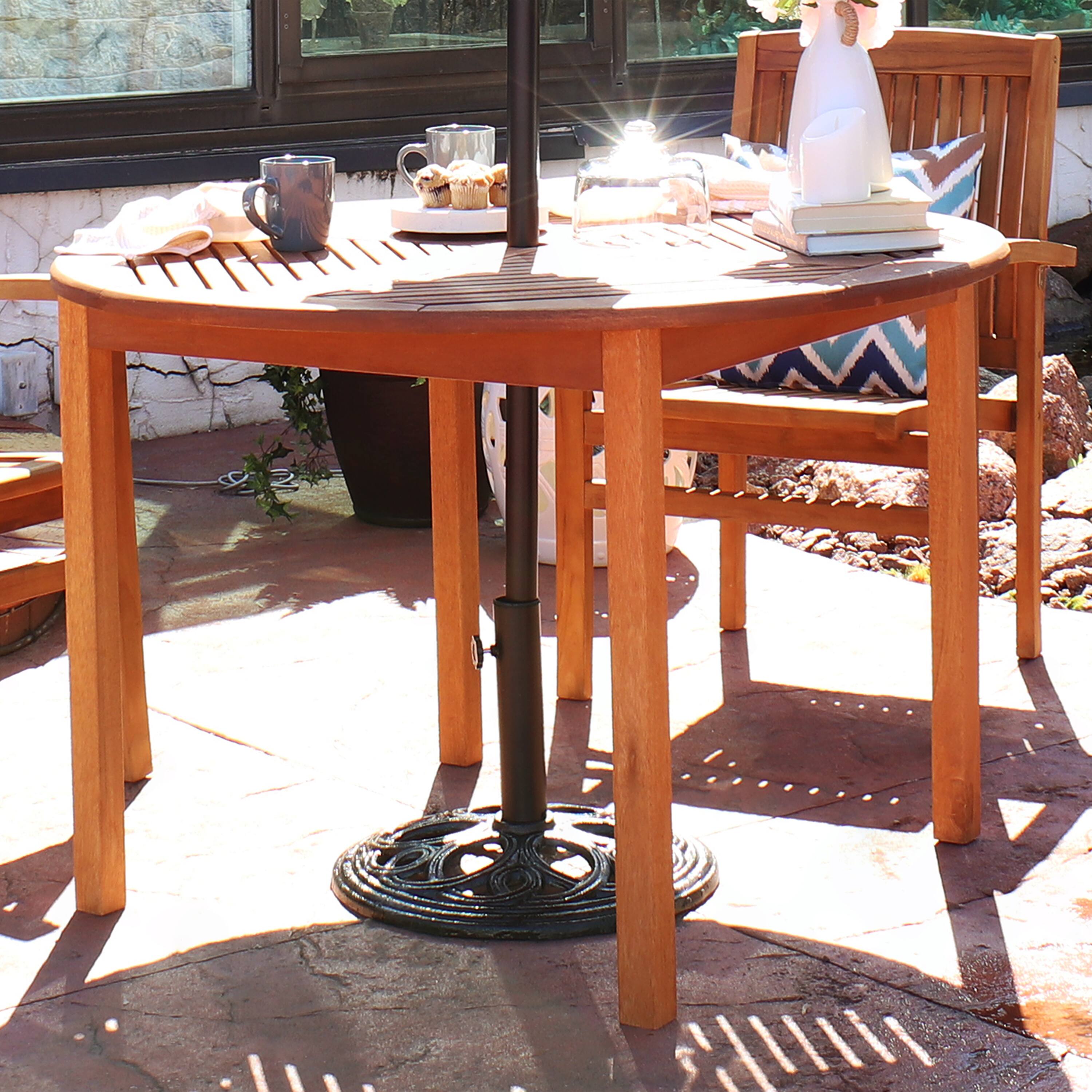 Alt View 9. Sunnydaze - 18 in Decorative Cast Iron Round Patio Umbrella Base - Black.