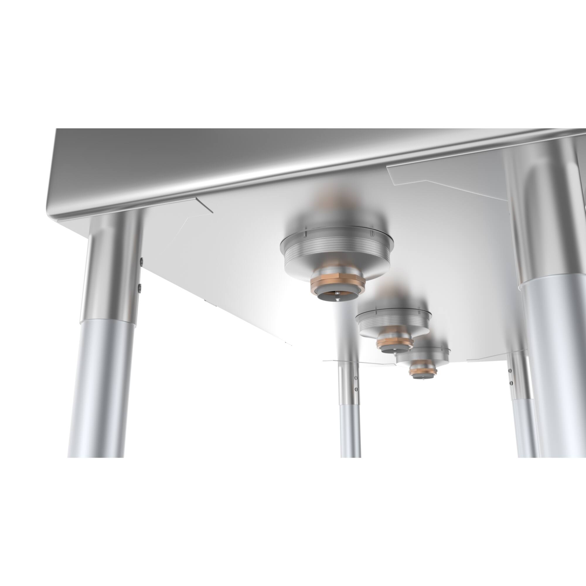 Alt View 4. Koolmore - 54 in. Three Compartment Stainless Steel  Sink with Drainboards, Bowl Size 10"x 14"x 10" SC101410-12B3. - Stainless Steel.