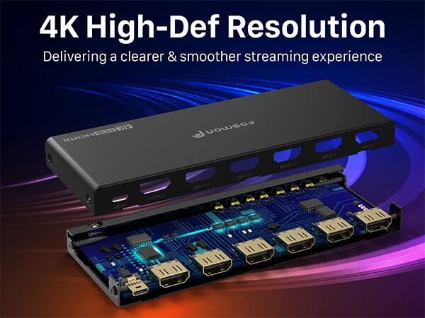 4K High-Def Resolution Delivering a clearer & smoother streaming experience  INPUTS INPUT4 INPUT3 INPUT2 INPUT1 OUTPUT