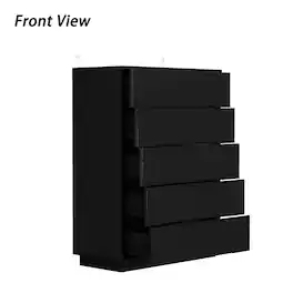 FUFU & GAGA - FUFU&GAGA High - Gloss Vertical Dresser with LED Base Lighting – Elevate Your Space - Black
