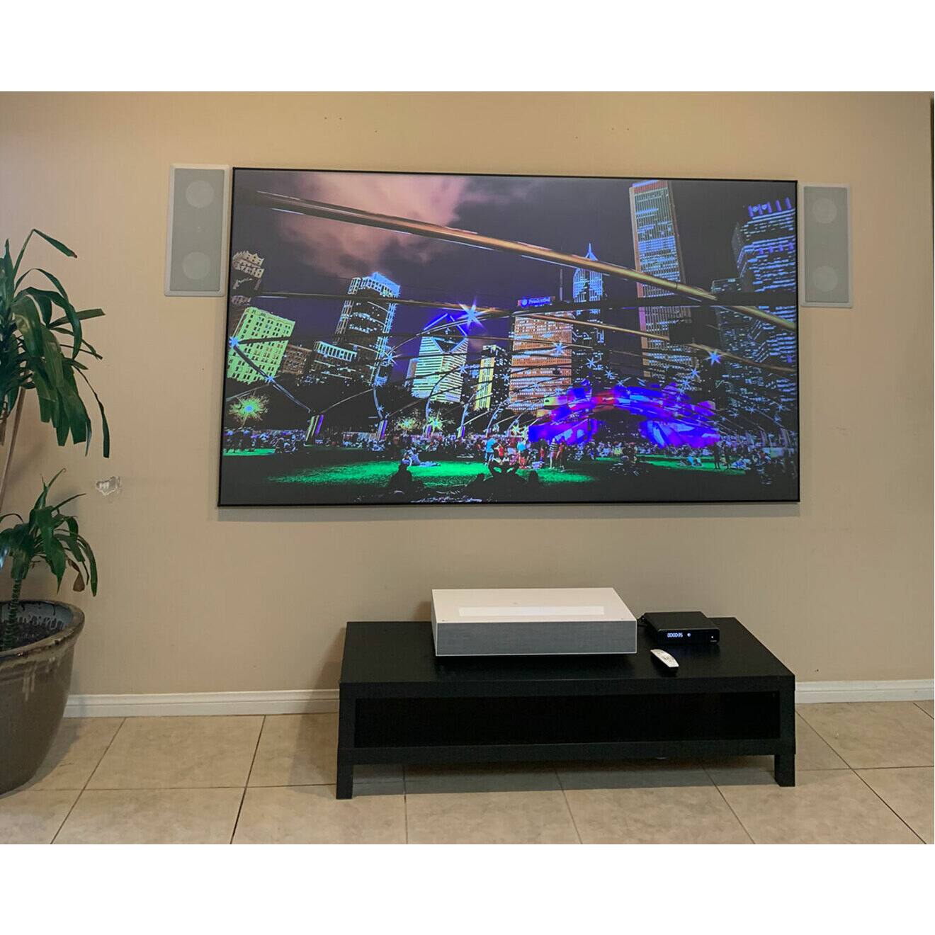 Alt View 40. Elite Screens - Aeon CLR®2, CeilingLightRejecting,103"Diag.,16:9, EDGE FREE® Fixed Frame Ultra-Short Throw Projector Screen, AR103H-CLR2 - Black.