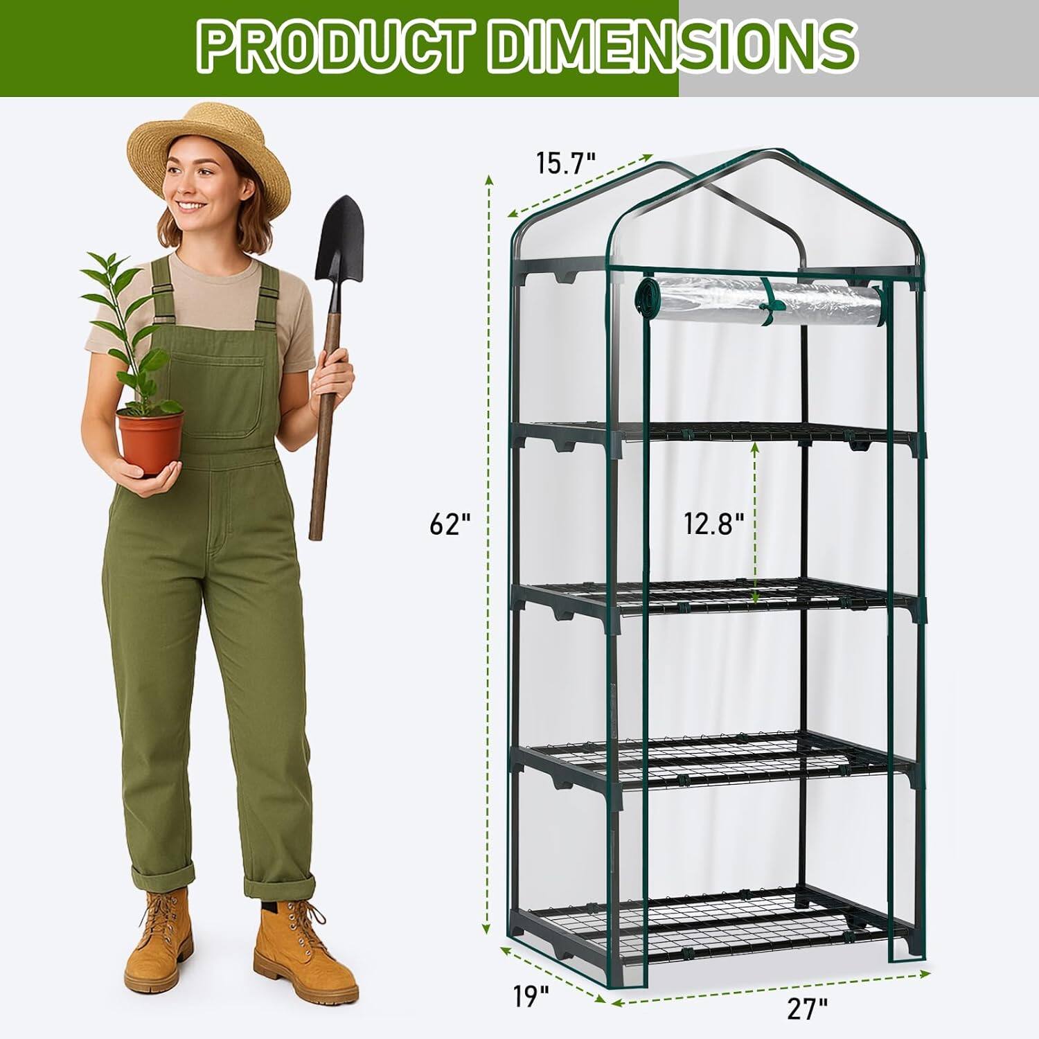PRODUCT DIMENSIONS  
15.7" x 62" x 12.8" x 19" x 27"