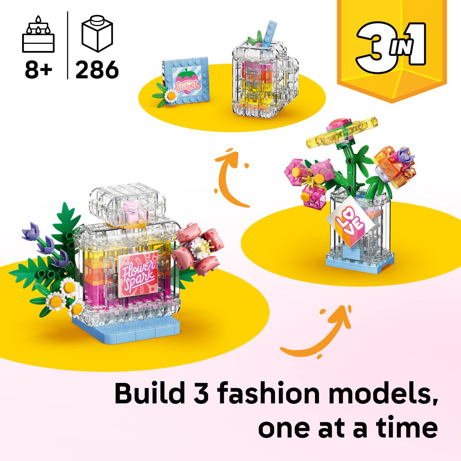 8+ 286 Sweet 3M Flower Spark 5  
Build 3 fashion models, one at a time