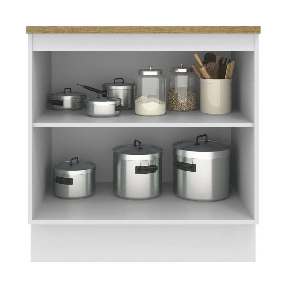 Left. Madesa - Madesa Hazel Kitchen Base Storage Cabinet with 2 Doors and Shelves 31 Inch Wooden Organization Unit for Pantry - White - White.