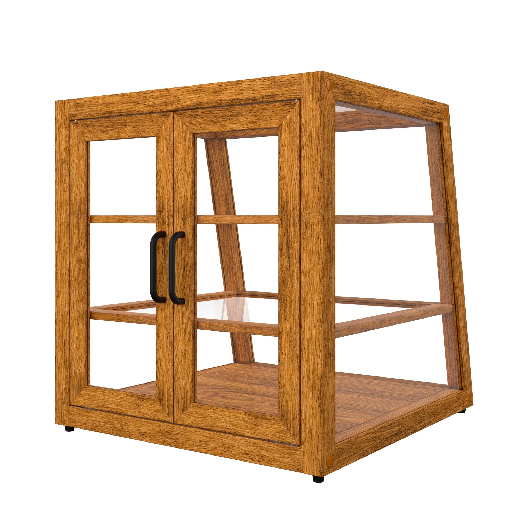 Alt View 6. Koolmore - 21 In. Artisan Light Wooden Slanted Bakery Display Case 3.5 Cu. ft. (KM-BDW-21SLL) - Ash wood color.