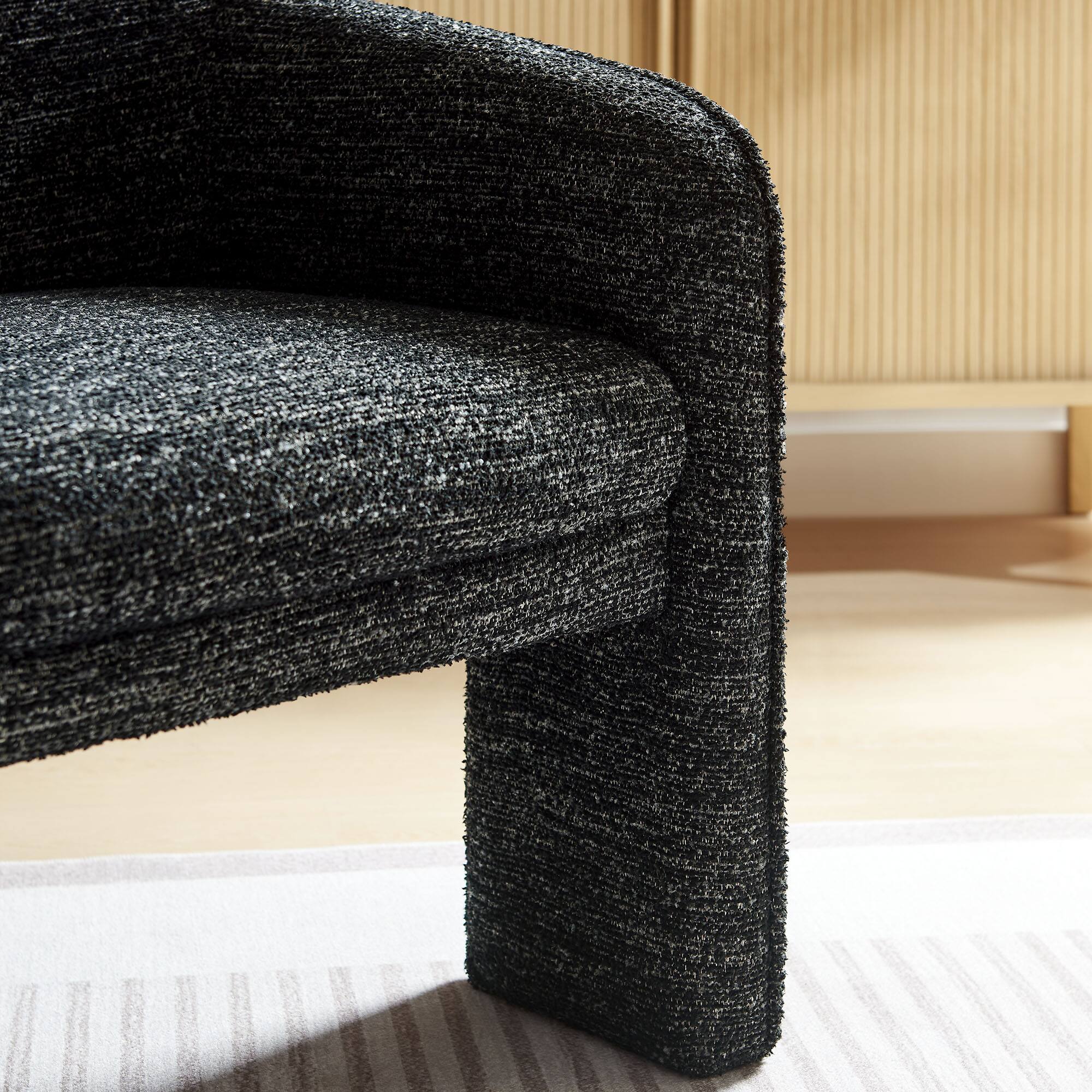 Alt View 5. Modway - Greer Boucle Fabric Upholstered Accent Armchair by Modway - Black.