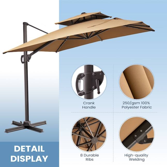 Crank Handle  
250 gsm 100% Polyester Fabric  
DETAIL DISPLAY  
8 Durable Ribs  
High-quality Welding