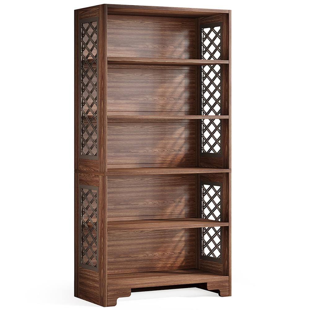 Back. Kadyn - Kadyn 70.8" Freestanding Bookshelf, 6-Tier Bookcase Display Rack Storage Shelves,Brown - Brown.