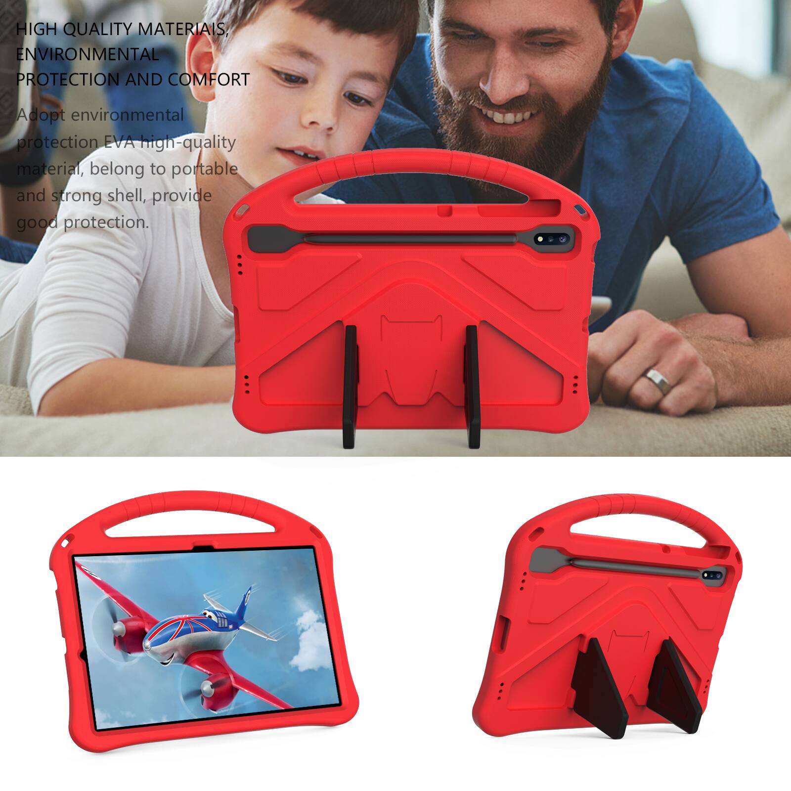 HIGH QUALITY MATERIALS, ENVIRONMENTAL PROTECTION AND COMFORT

Adopt environmental protection EVA high-quality material, belong to portable and strong shell, provide good protection.