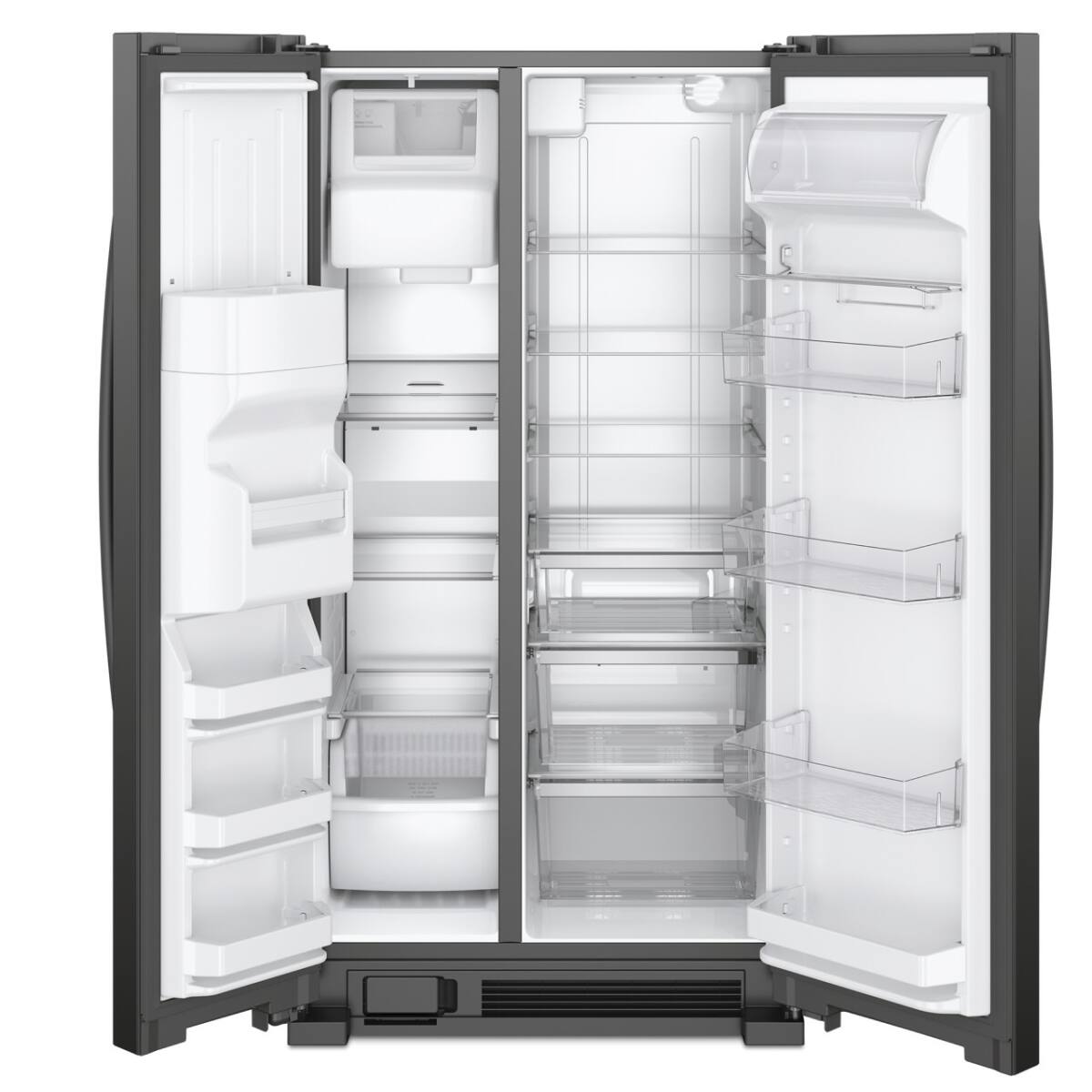 Angle. Whirlpool - 21 Cu. Ft. Side-by-Side Refrigerator with LED Interior Lighting - Black.