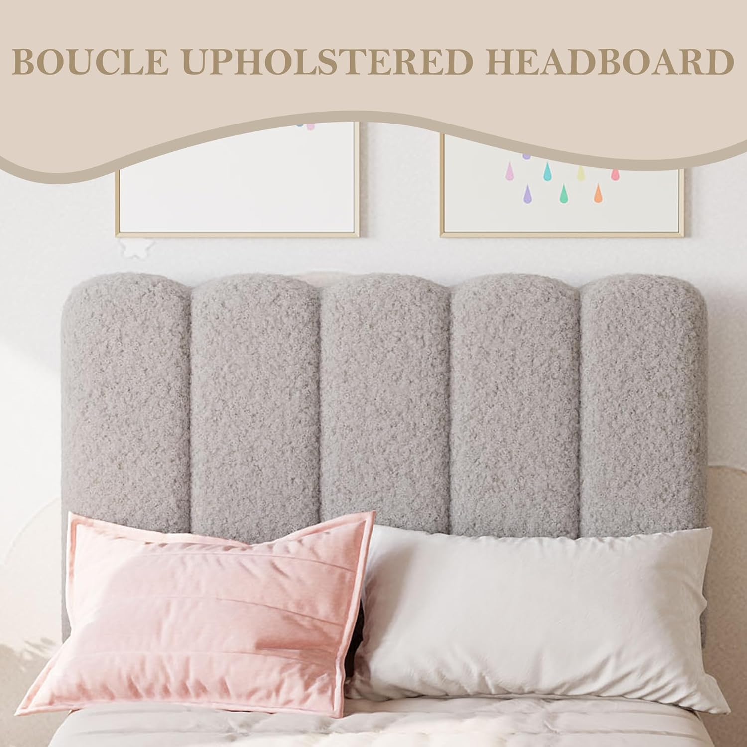 BOUCLE UPHOLSTRED HEADBOARD