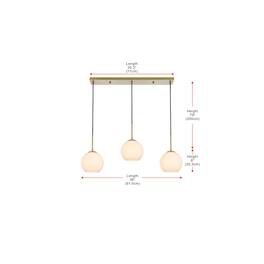 Living District - Baxter 36 Inch Pendant Frosted White Shade in Satin Gold - Satin Gold And Frosted White