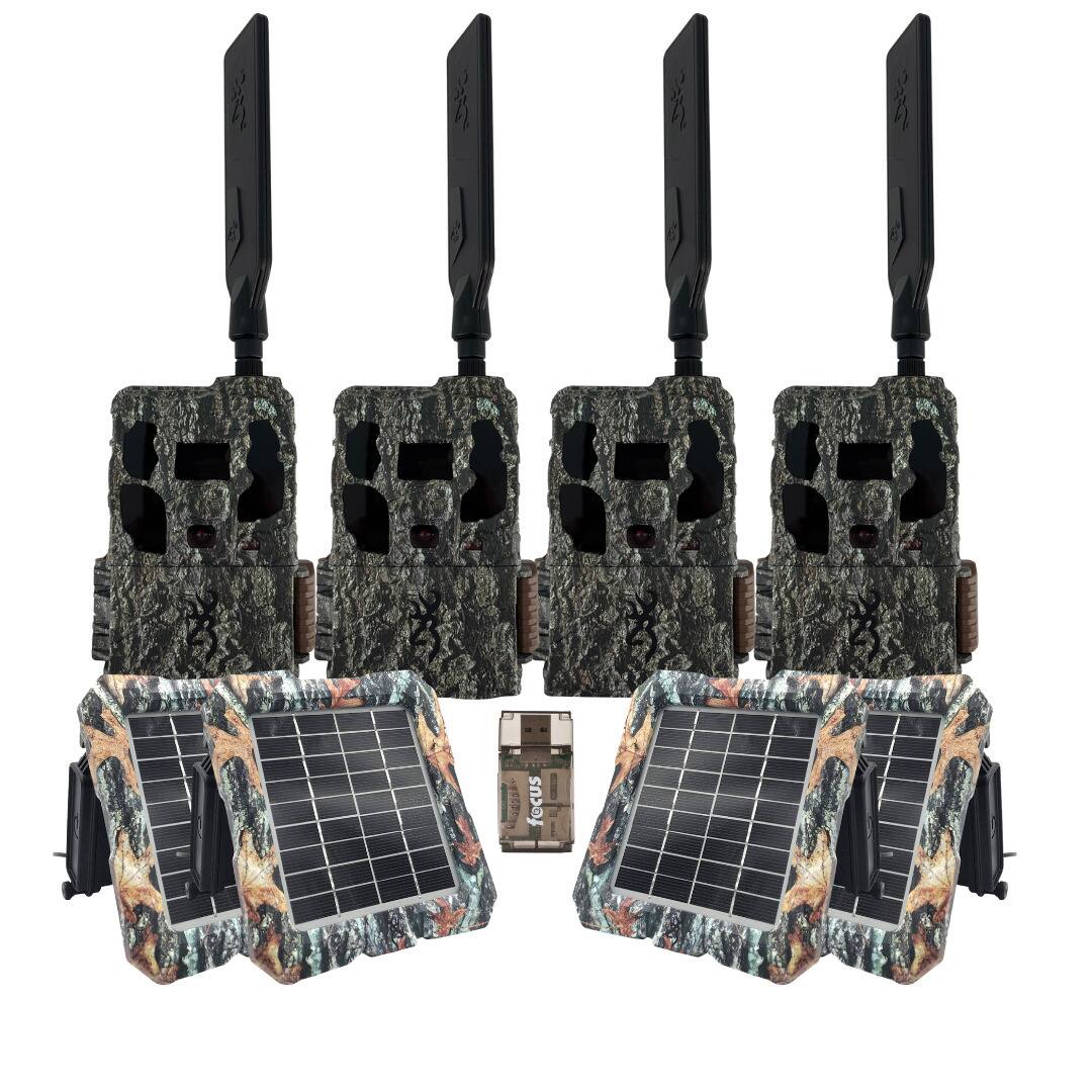 Front. Browning - Browning Trail Camera Defender Wireless Pro HD AI 46MP and Solar Power 4 Pack.