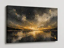 FC Design - Large Canvas 24x36" Abstract Dramatic Horizon Painting Modern Contemporary Wall Décor - MultiColor