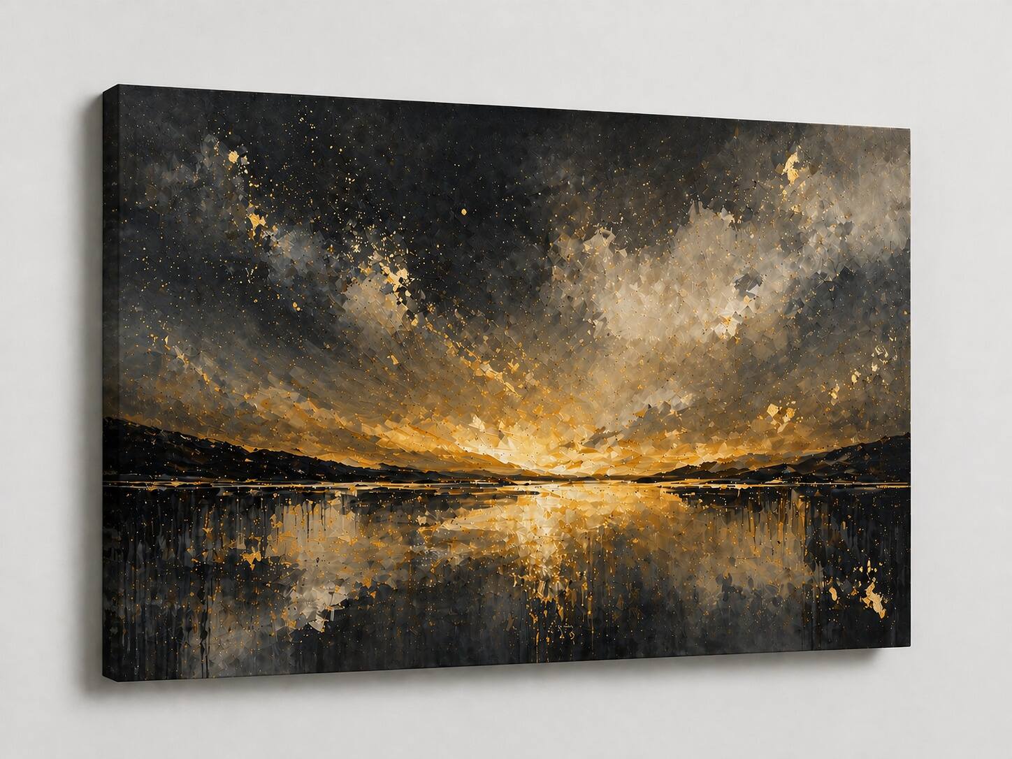 FC Design - Large Canvas 24x36" Abstract Dramatic Horizon Painting Modern Contemporary Wall Décor - MultiColor