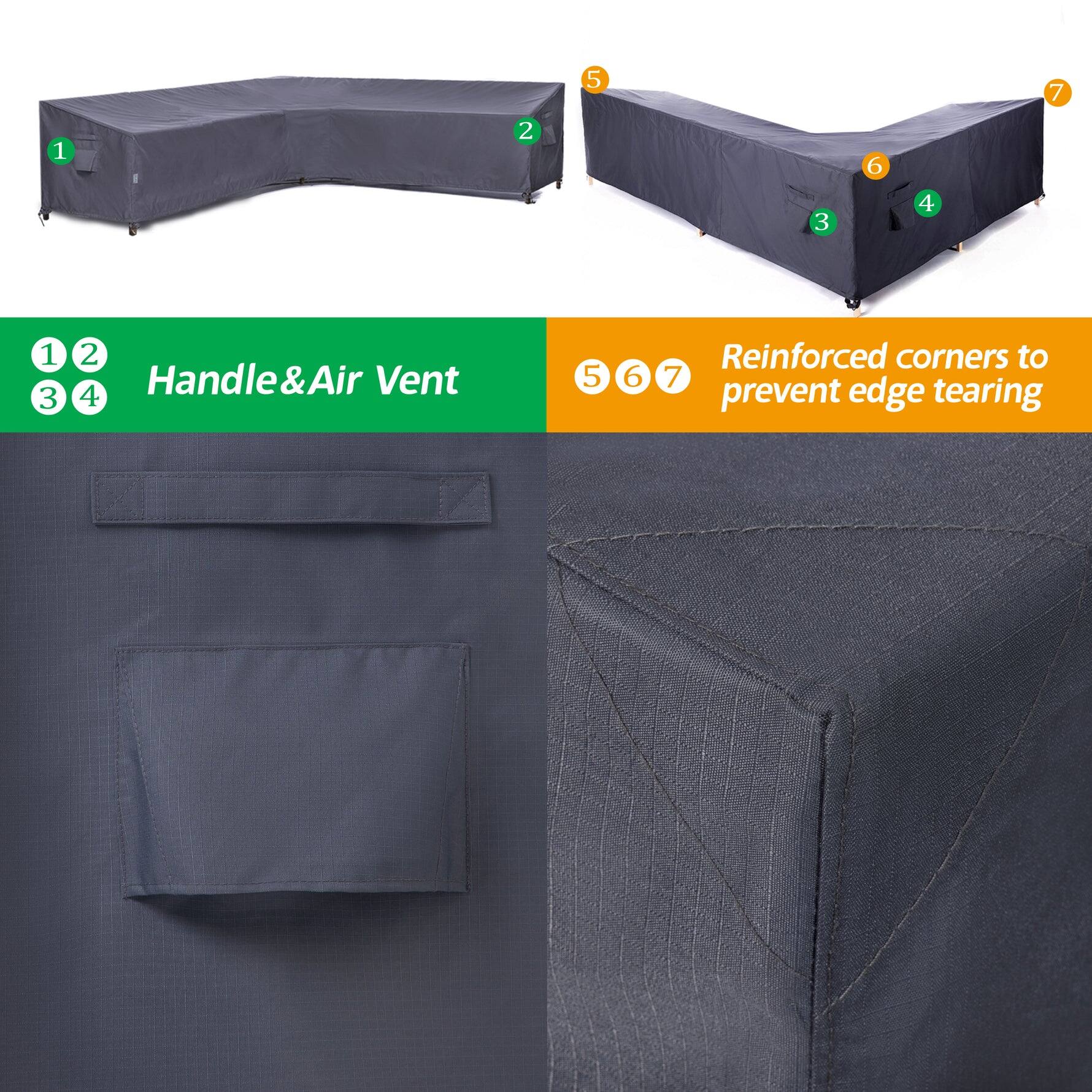 1. Handle & Air Vent
2. Reinforced corners to prevent edge tearing

3. 1
4. 2
5. 3
6. 4
7. 5
8. 6
9. 7