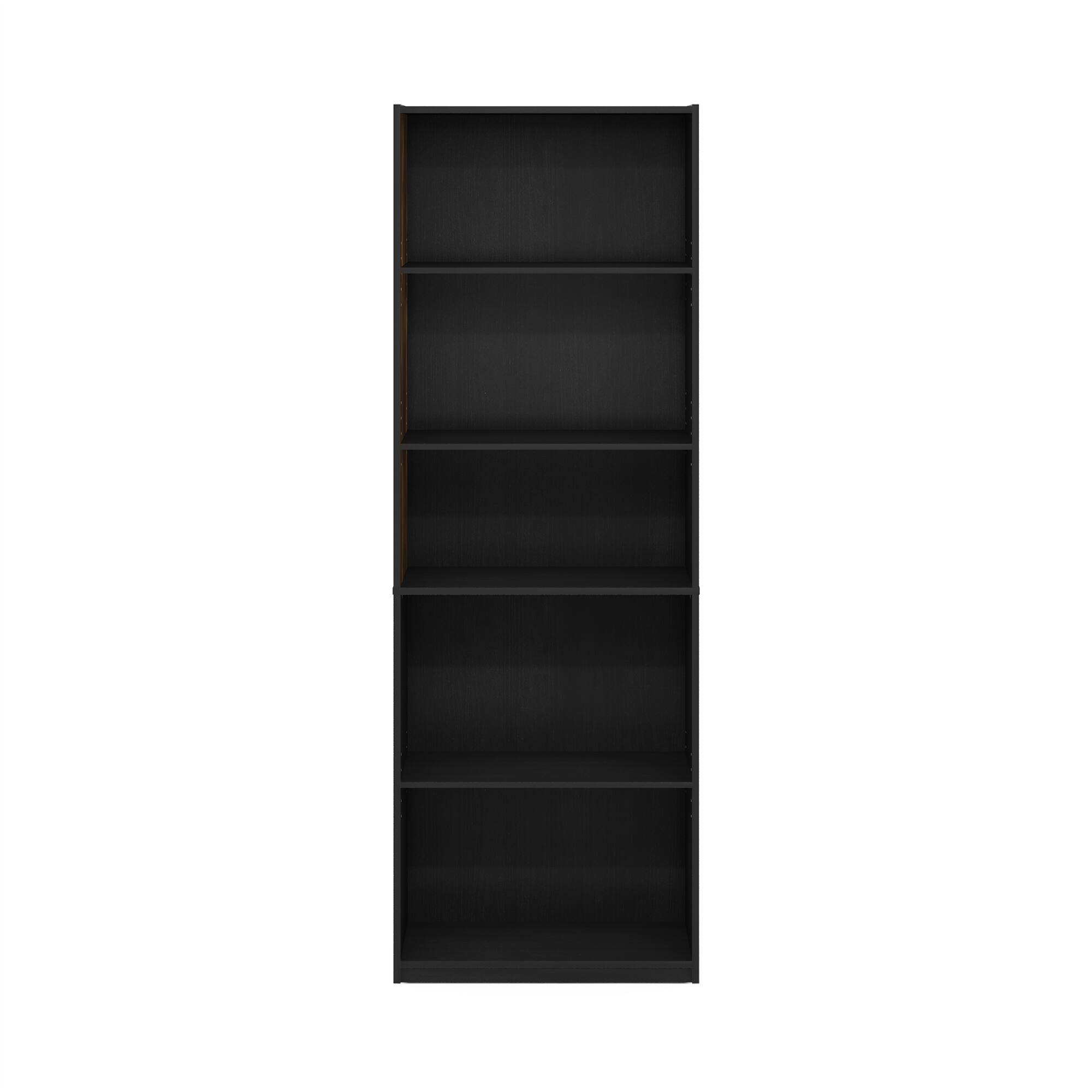 Alt View 7. Furinno - GEHRY Book Shelf, 5-Tier Bookshelf, Bookcase, with Adjustable Shelves, 11.6 x 24.8 x 71.4, for Home Office, Living Room - Darkwood.