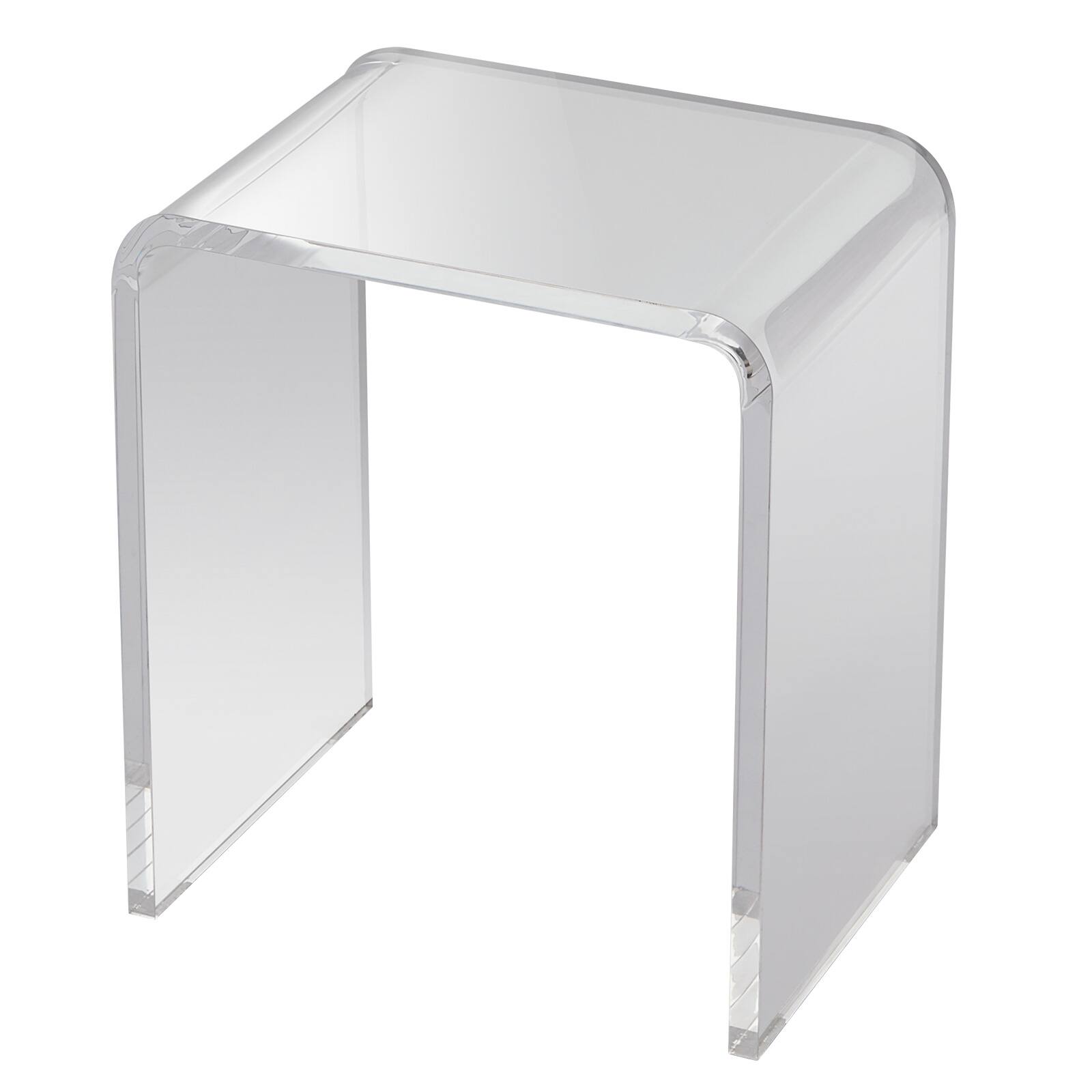 Alt View 5. VEVOR - Acrylic End Table, C-Shaped Lucite Side Table, Clear Acrylic Side Table for Drink, Food, Snack used in Living Room - Transparent color.