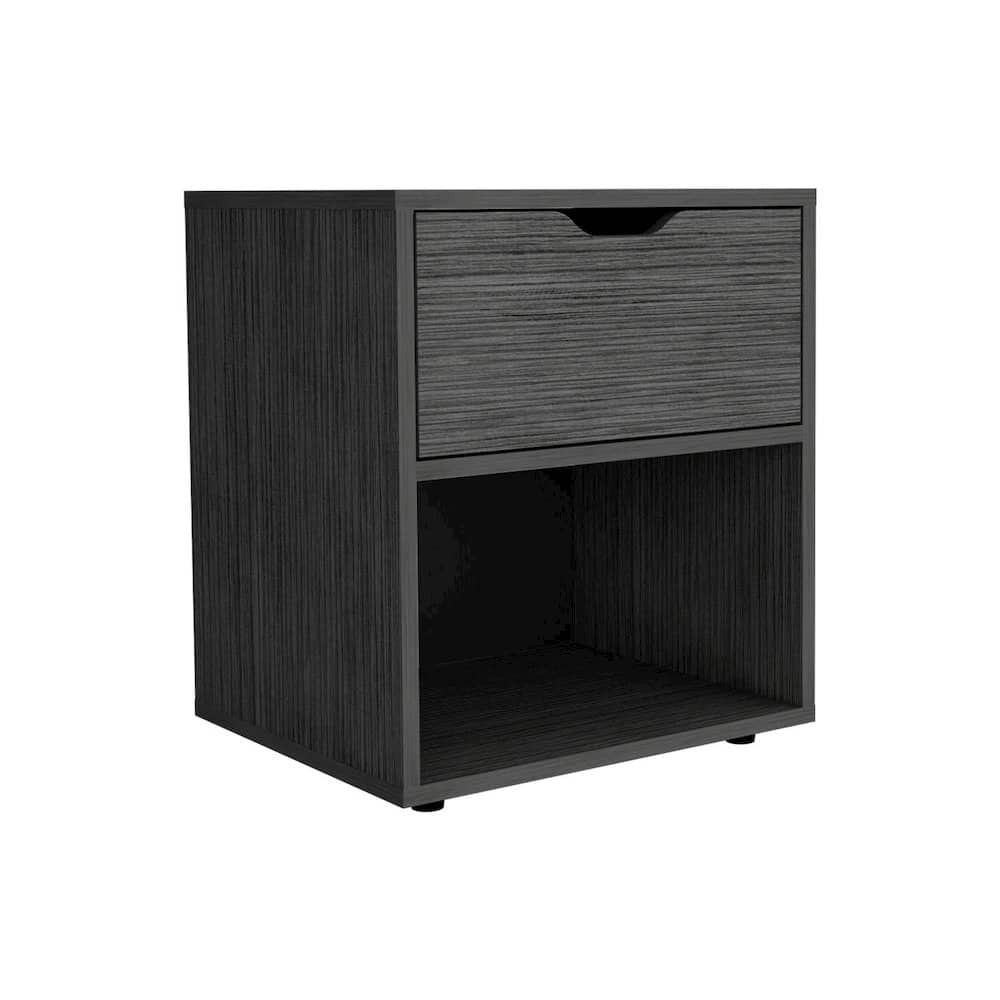 TuHome - Aberdeen Nightstand Ligth Gray MDF - Black