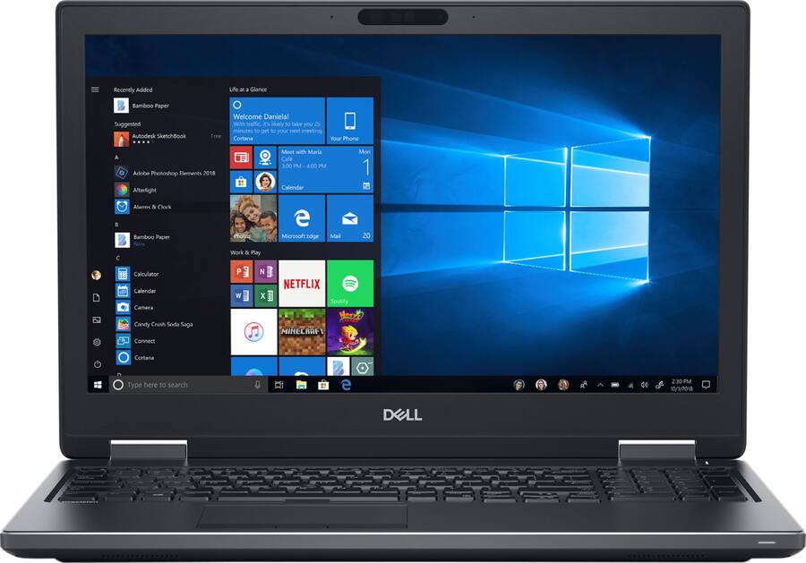 Dell Precision 7530 Refurbished Laptop Intel 8th Gen Core i7 with 64GB Memory NVIDIA Quadro P1000 2TB SSD Black