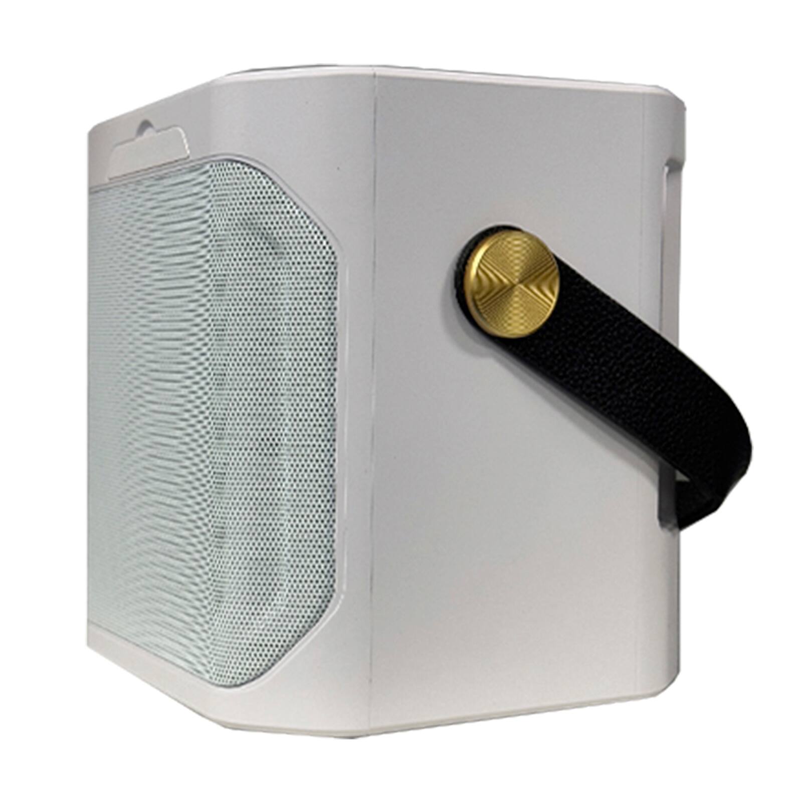 Alt View 6. Topteng - 10W Portable Karaoke Speaker with 2 Wireless Mics - Bluetooth 5.3, TF/USB/AUX, 2000mAh Battery for Home & Outdoor​-White - White.