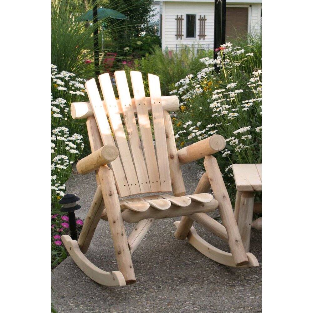 Alt View 2. Contoured Comfort - Cedar Log Rocking Chair - Brown.