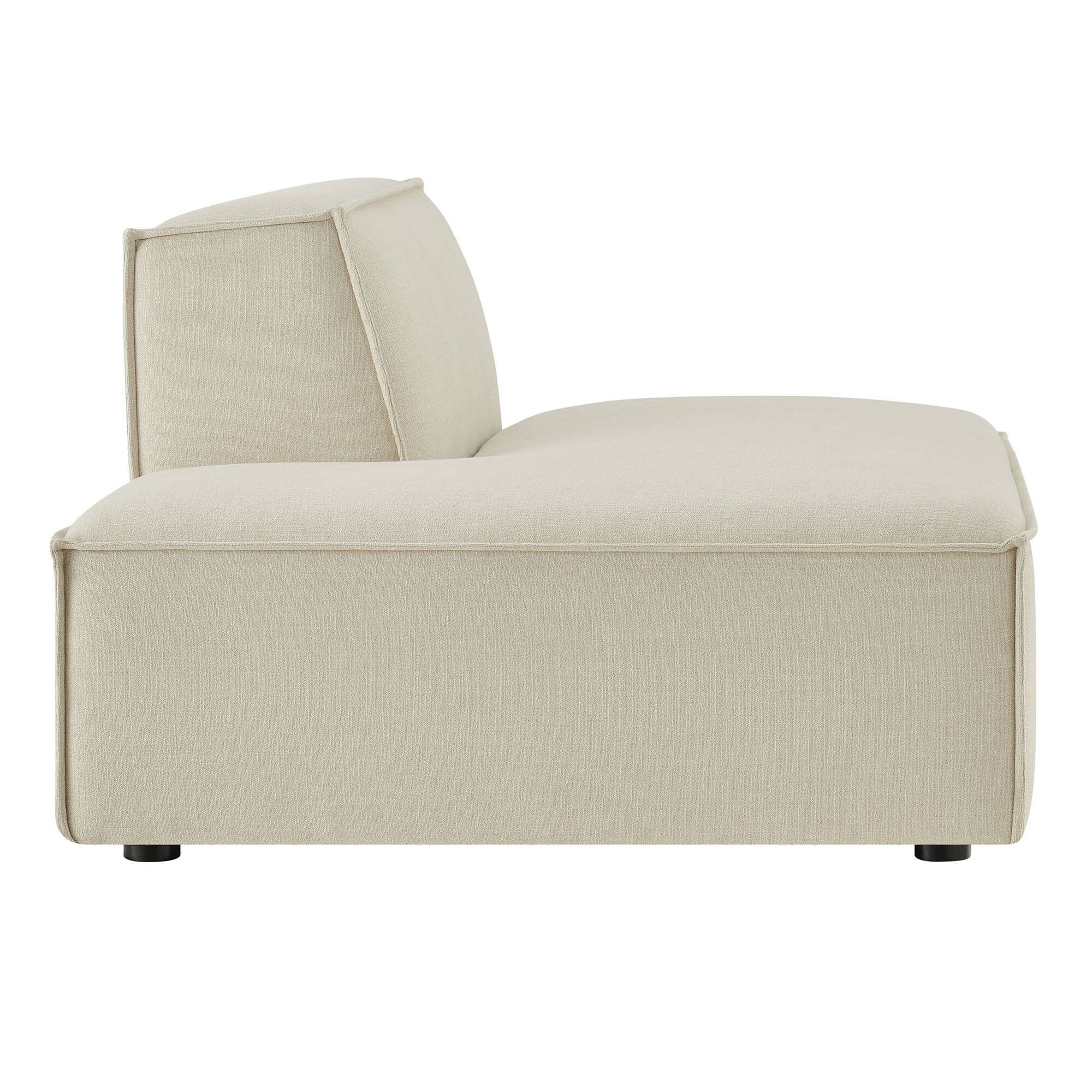 Alt View 4. Modway - Restore Performance Fabric Upholstered Left-Facing Armless Modular Chaise by Modway - Ecru.