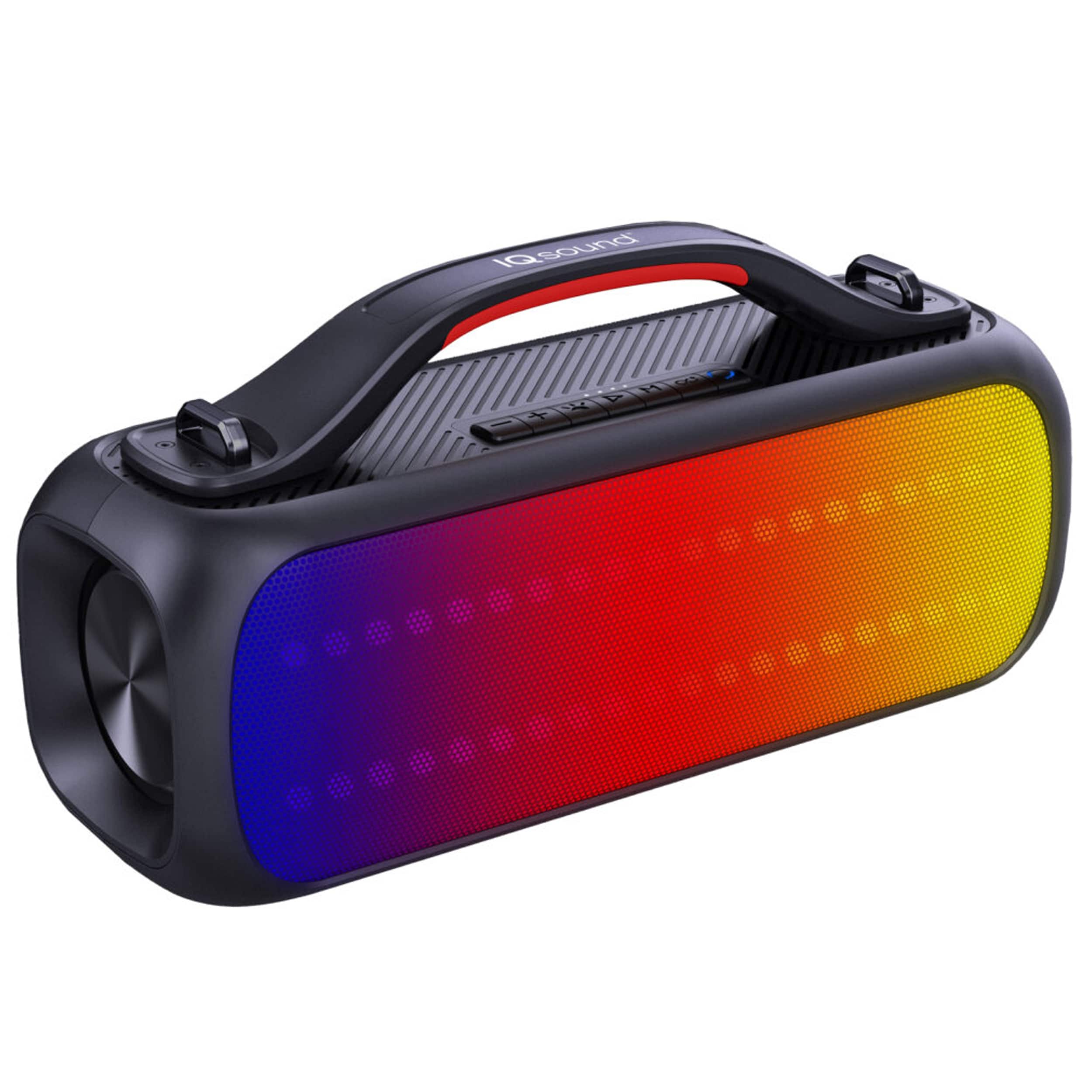 iQ Sound - LED RBG Light Panel Portable Bluetooth Speaker IPX5 Water Resistant