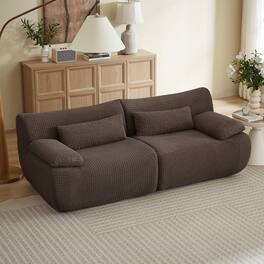 Anysun - 2 Seater Loveseat Sofa with Cloud Comfort, Corduroy Fabric & No Assembly for Living Room - Brown