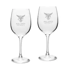 Jardine - Ball State Cardinals 16oz. 2-Piece Traditional White Wine Glass Set - Multicolor