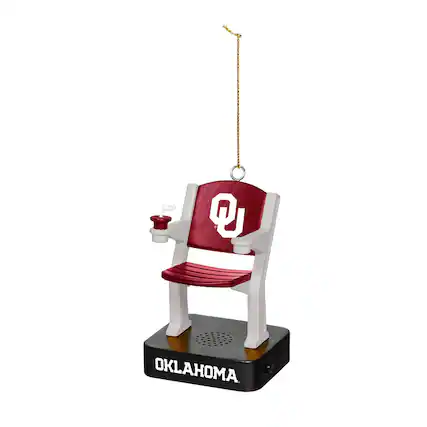 Front. Evergreen Enterprises - Oklahoma Sooners Stadium Seat Ornament with Sound - Multicolor.