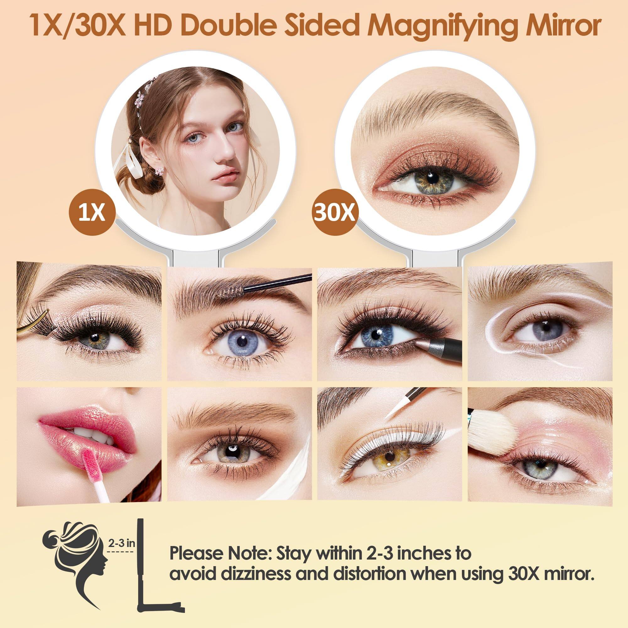 1X/30X HD Double Sided Magnifying Mirror

1X 30X

Please Note: Stay within 2-3 inches to avoid dizziness and distortion when using 30X mirror.