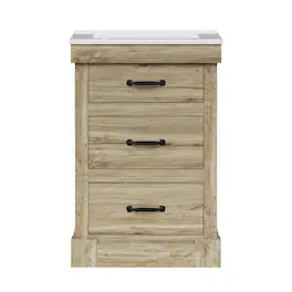 Teamson Home - Donovan 24" Single Bathroom Vanity with Two Drawers, Light Oak - Natural