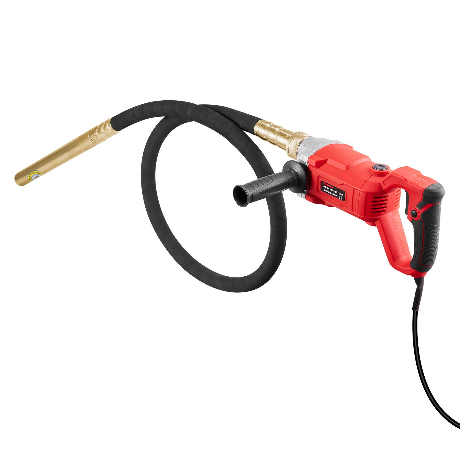 Alt View 5. VEVOR - Handheld Concrete Vibrator, 800W Electric Vibrator 13000 VPM, Electric Concrete Vibrating Tool With 6.6ft / 2m Shaft Rod - Black;Red.
