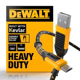 Dewalt - Micro to USB Cable 10 ft. Black/Yellow
