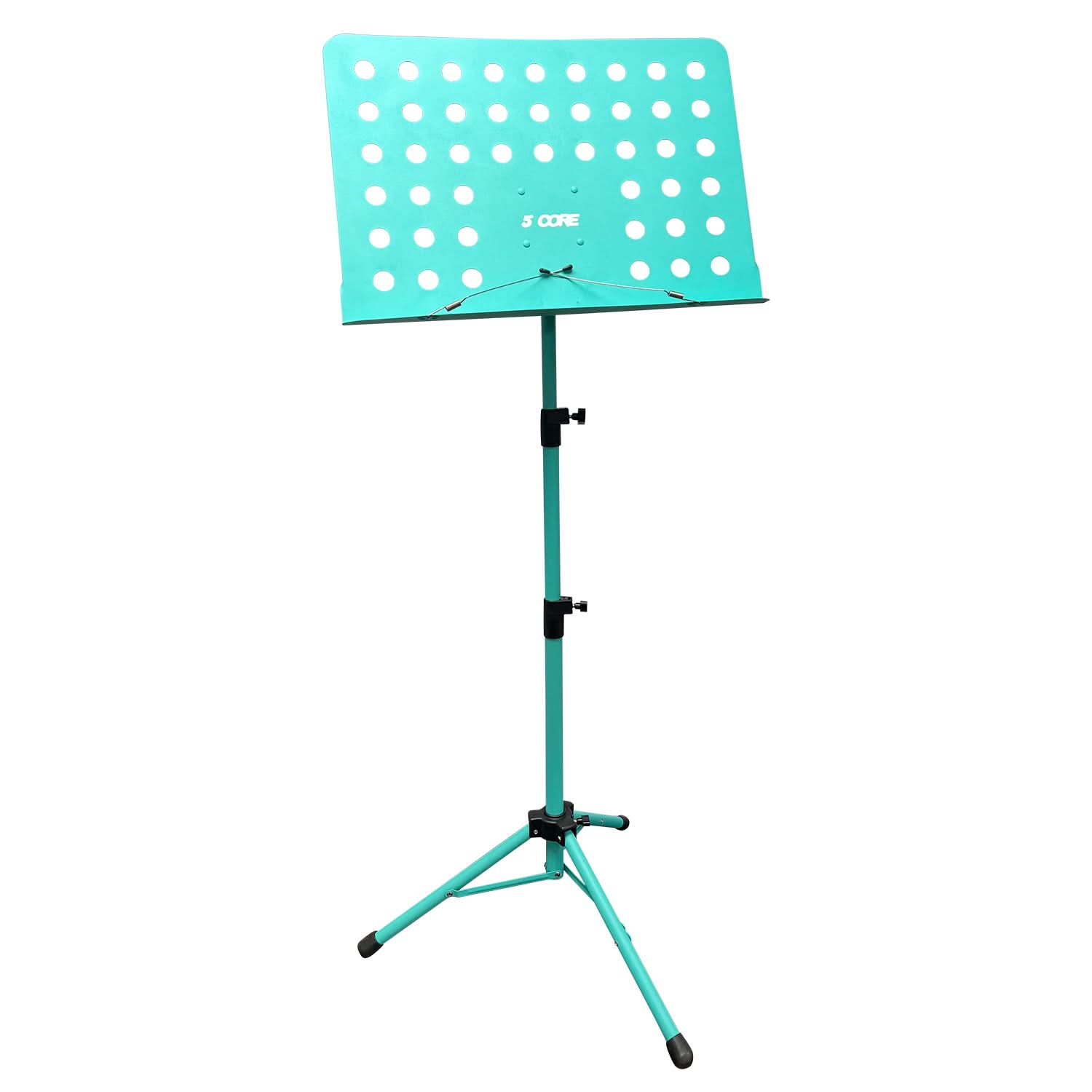 Front. 5 CORE - Music Stand Adjustable Desktop Book Stands w Mic Holder Portable Sheet Holder Metal Bookstand - Blue.
