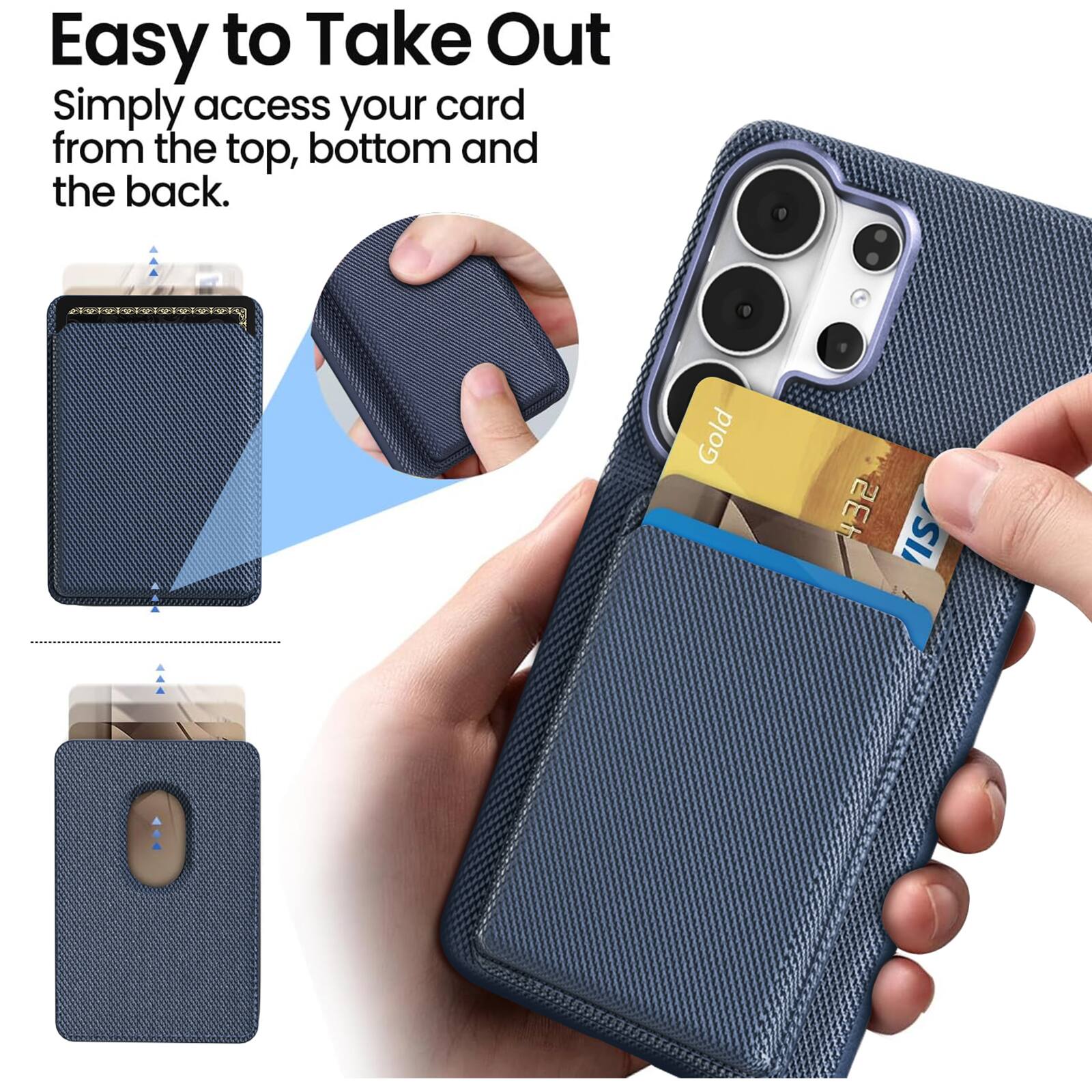 Easy to Take Out

Simply access your card from the top, bottom and the back.
