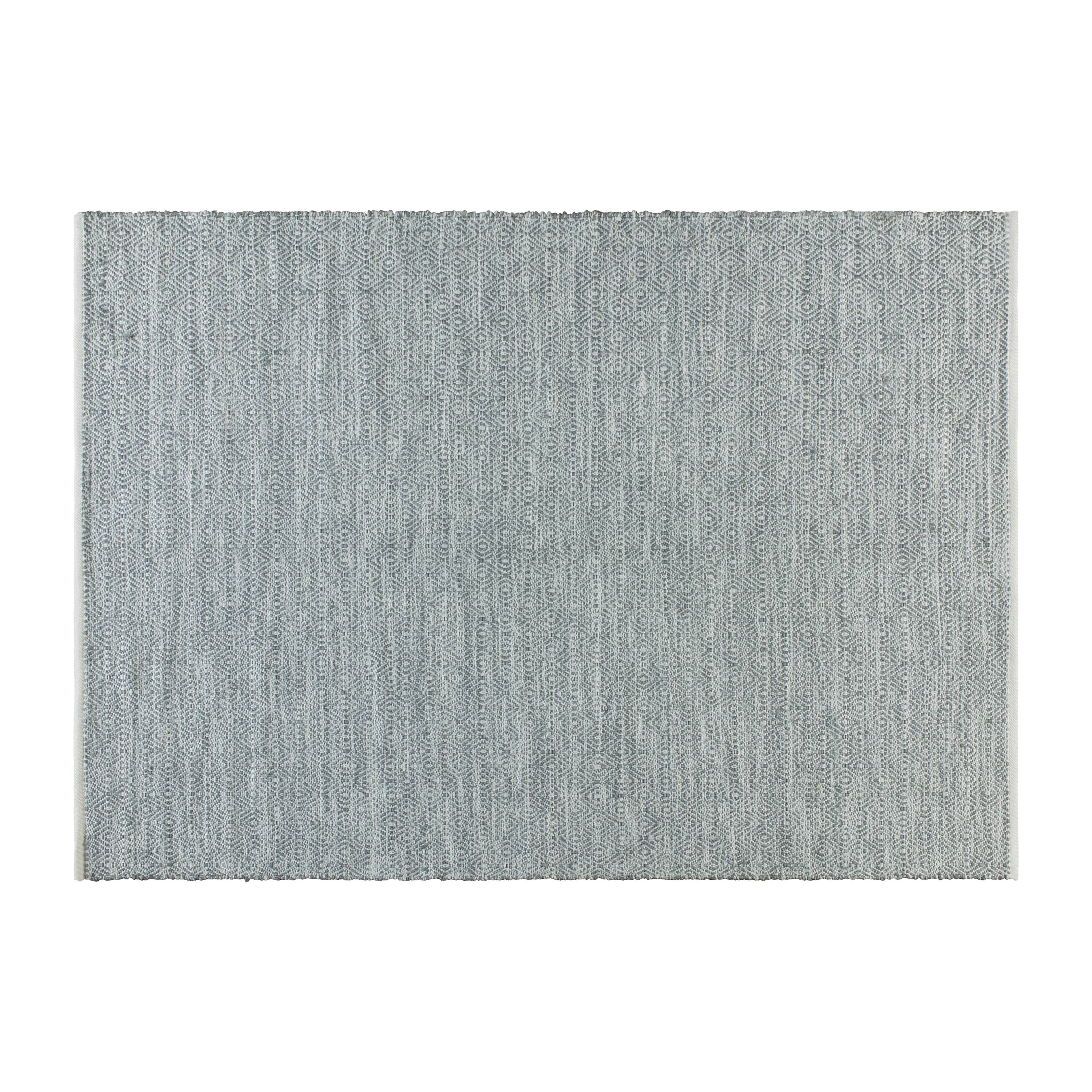 Alt View 1. Emma + Oliver - Handwoven Diamond Motif Indoor Area Rug Micro Polyester - Grey.