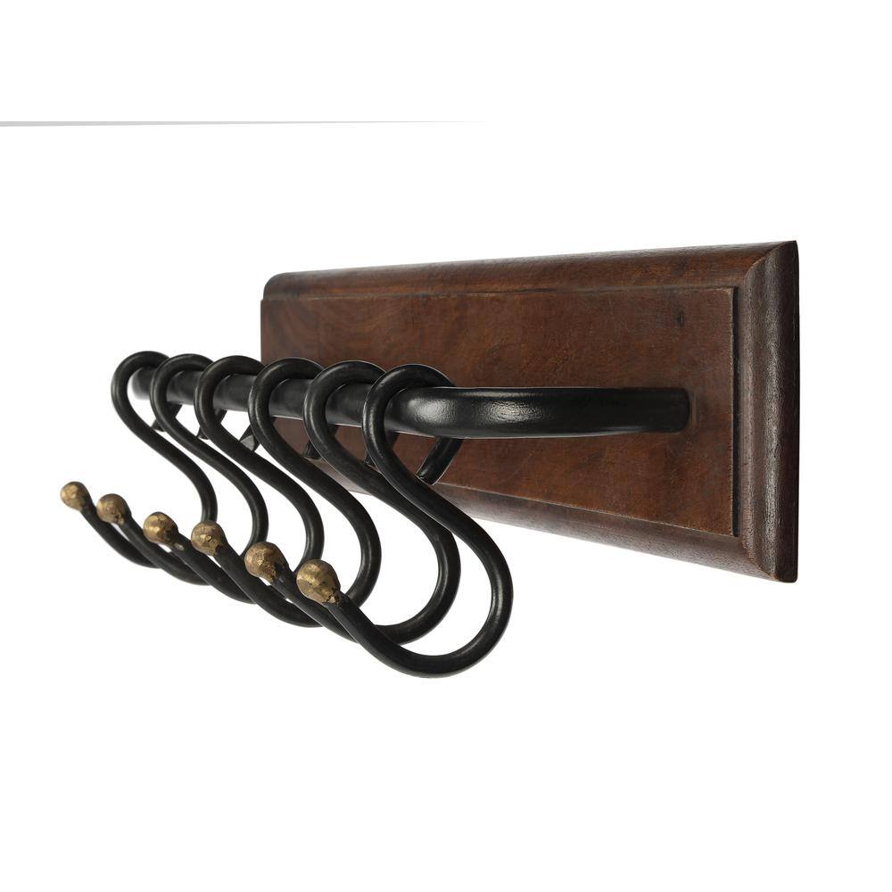 Alt View 4. Butler Specialty - Glendo Iron & Wood Wall Rack - Medium Brown.