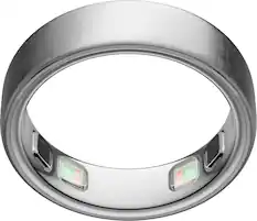 Front. Oura - Oura Ring 5 - Smart Ring - Size Before You Buy with OR5 Sizing Kit - Size 6 - Brushed Silver.