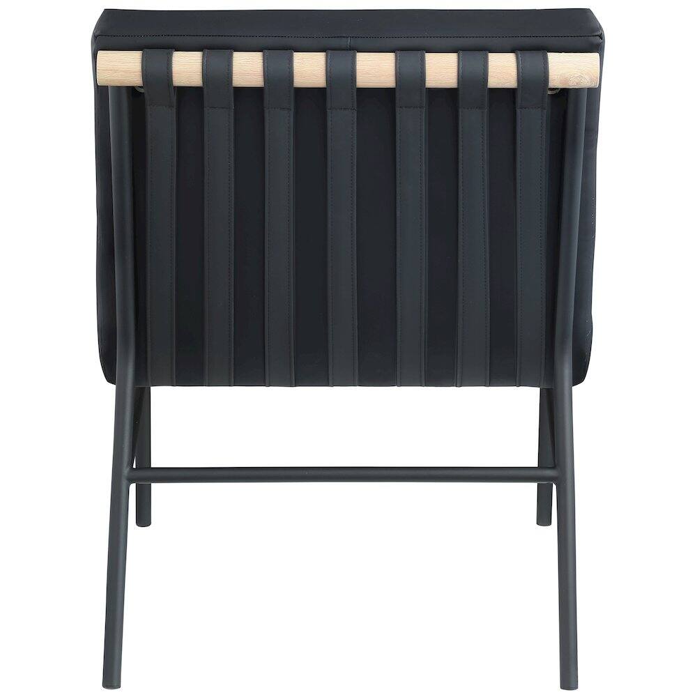 Alt View 1. Meridian Furniture - Burke Black Vegan Leather Accent Chair - Black.