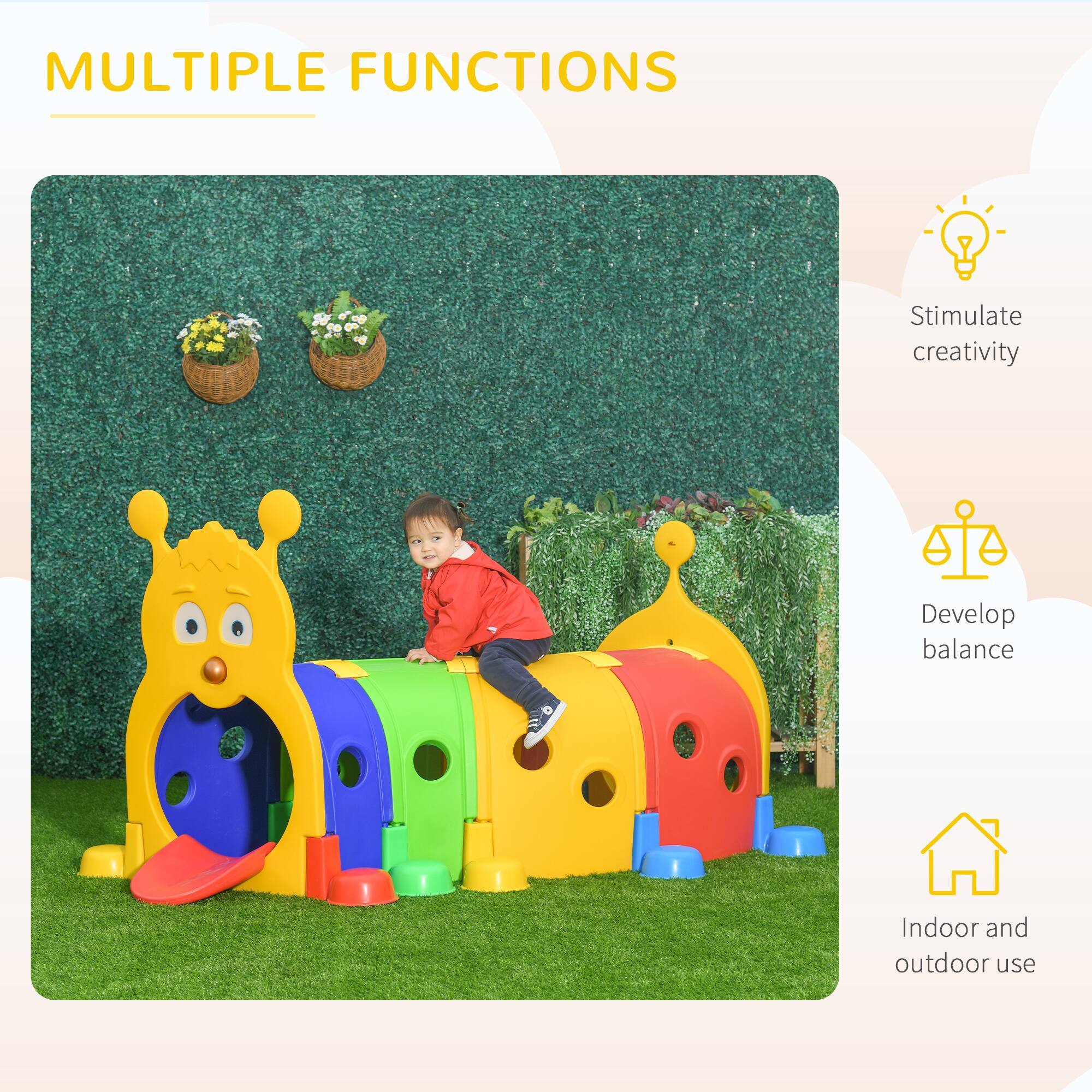 MULTIPLE FUNCTIONS

- Stimulate creativity
- Develop balance
- Indoor and outdoor use
