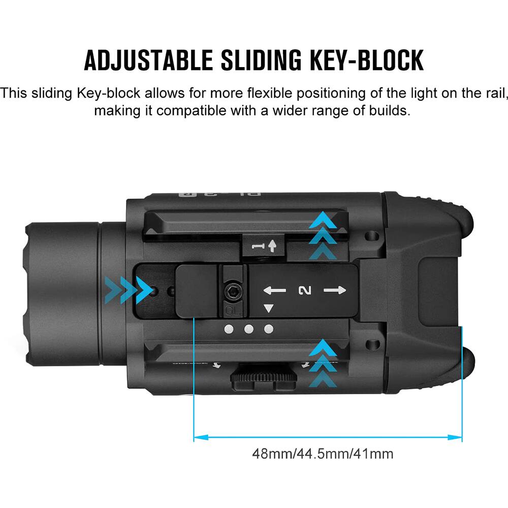 ADJUSTABLE SLIDING KEY-BLOCK

This sliding Key-block allows for more flexible positioning of the light on the rail, making it compatible with a wider range of builds.

48mm/44.5mm/41mm
