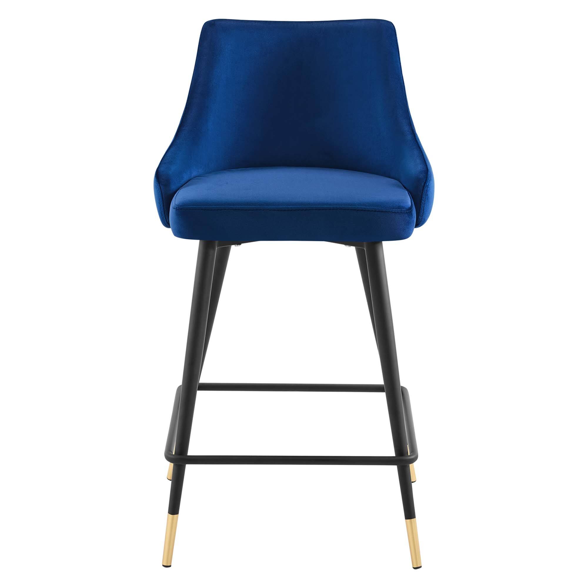 Alt View 4. Modway - Adorn Performance Velvet Counter Stool Set of 2 by Modway - Navy.
