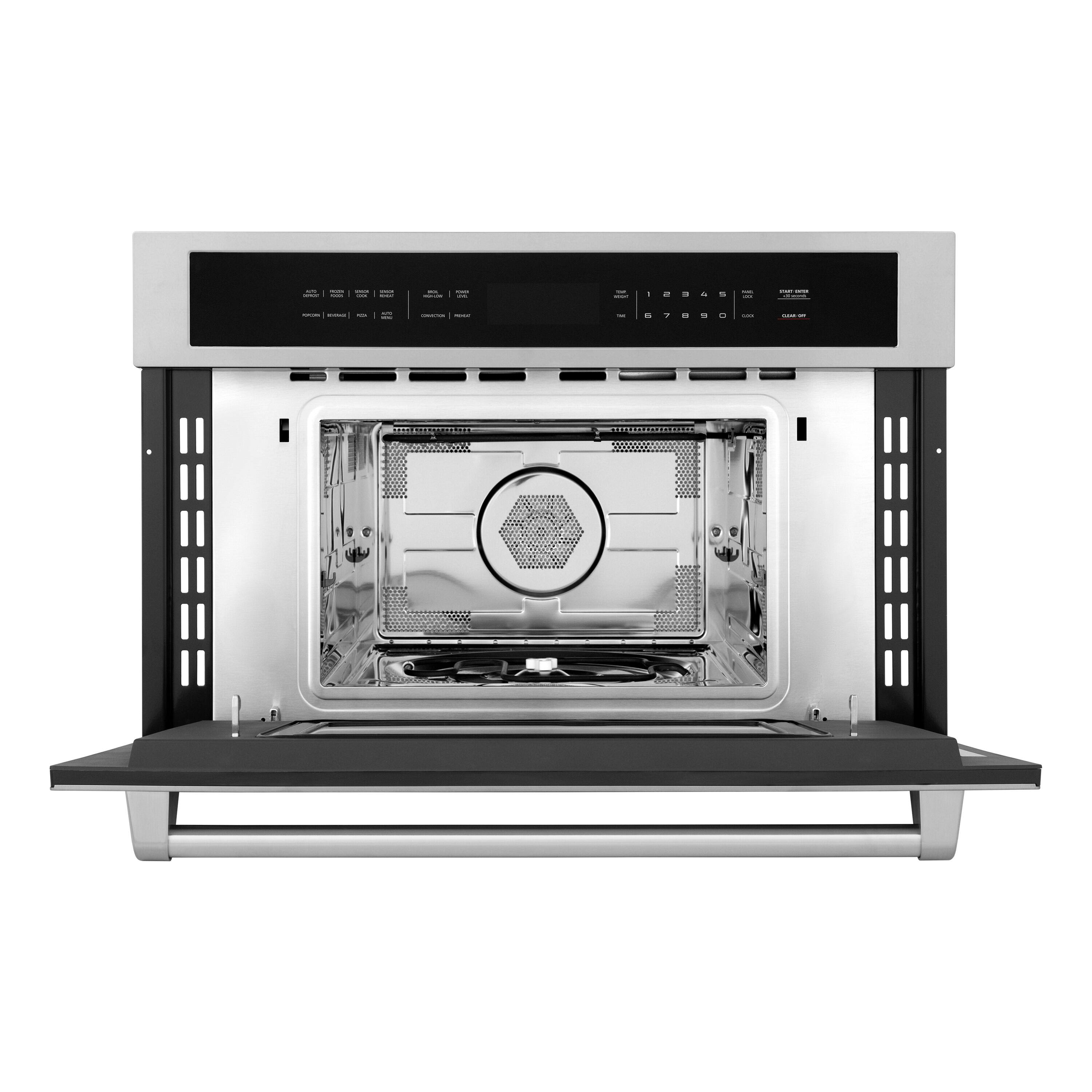 Alt View 8. ZLINE - ZLINE 30 in. 1.6 cu. ft. Built-in Convection Microwave Oven in Stainless Steel with Speed and Sensor Cooking (MWO-30) - Stainless Steel.