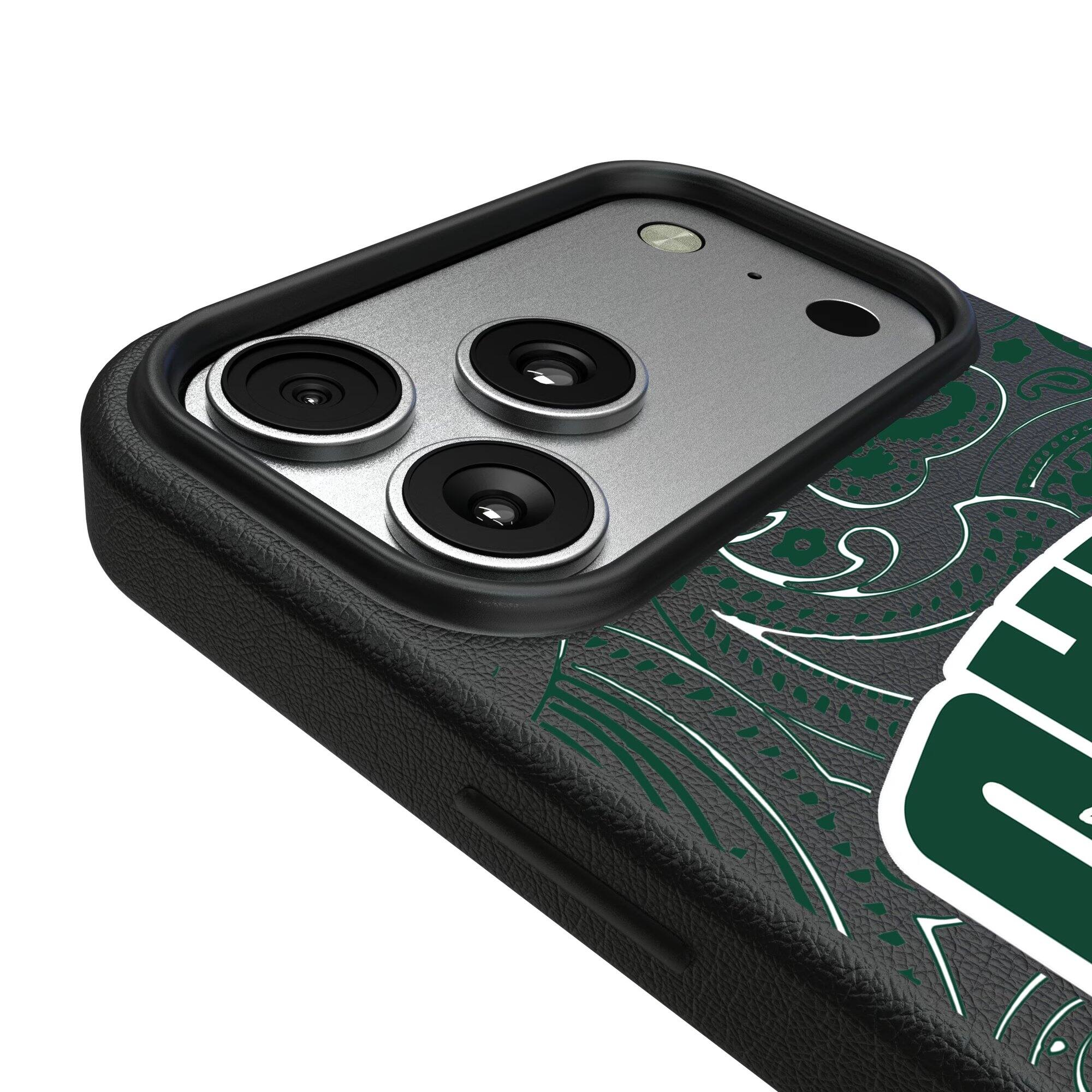 Alt View 2. Keyscaper - Ohio Bobcats Paisley iPhone Magnetic Bump Case - 17 Pro Max - Black.